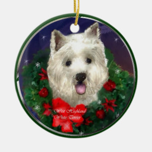 West Highland White Terrier Christmas Ceramic Ornament