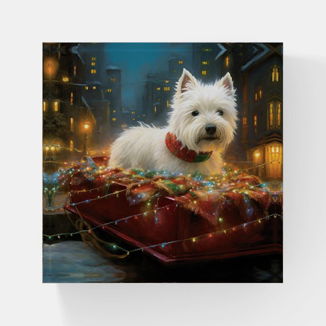 West Highland White Terrier Christmas Festive  Paperweight (Front)