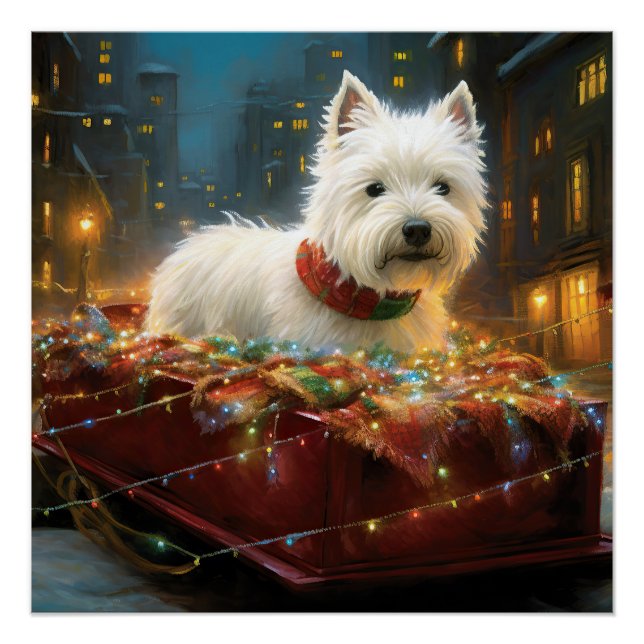 West Highland White Terrier Christmas Festive  Poster (Front)