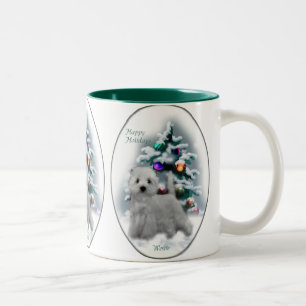 West Highland White Terrier Christmas Gifts Two-Tone Coffee Mug