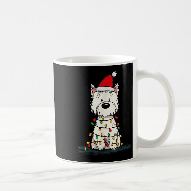 West Highland White Terrier Christmas Graphics Dog Coffee Mug (Right)