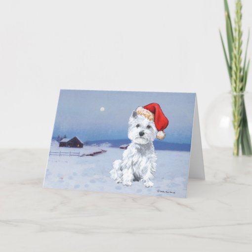 West Highland White Terrier Christmas Holiday Card | Zazzle