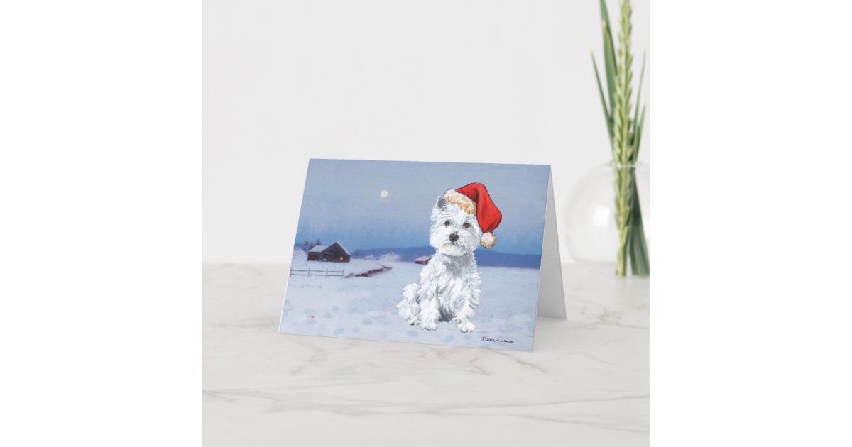 West Highland White Terrier Christmas Holiday Card | Zazzle