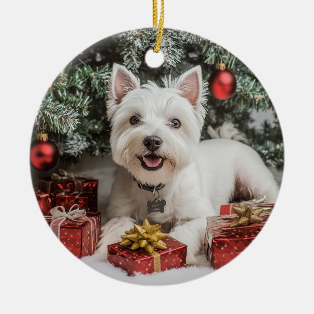 West Highland White Terrier Christmas Ornament (Front)