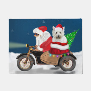 West Highland White Terrier Christmas Santa Claus Doormat
