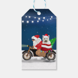 West Highland White Terrier Christmas Santa Claus Gift Tags