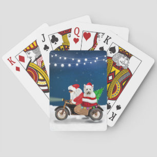 West Highland White Terrier Christmas Santa Claus Poker Cards