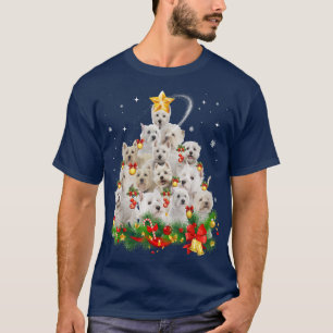 West Highland White Terrier Christmas Tree Lights T-Shirt