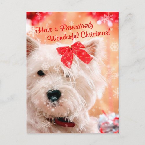 West Highland White Terrier Christmas Wishes Holiday Postcard