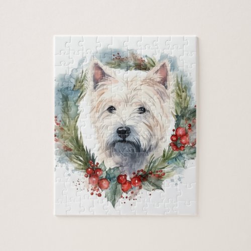 West Highland White Terrier Christmas Wreath  Jigsaw Puzzle