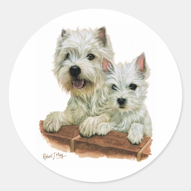 West Highland White Terrier Classic Round Sticker (Front)