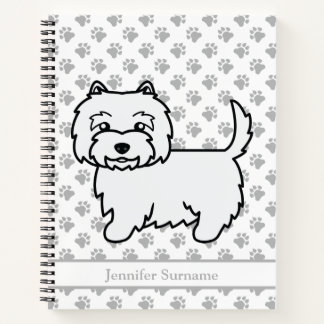 West Highland White Terrier Cute Dog &amp; Custom Text Notebook