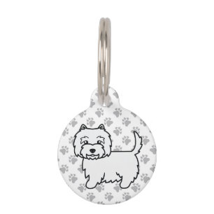 West Highland White Terrier Cute Dog & Pet's Info Pet ID Tag