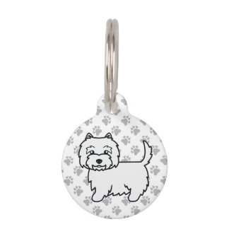 West Highland White Terrier Cute Dog &amp; Pet's Info Pet ID Tag