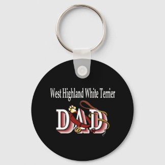 west highland white terrier dad Keychain