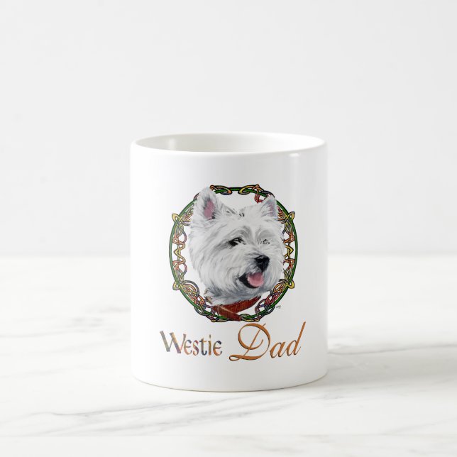 West Highland White Terrier Dad & Pups Coffee Mug (Center)