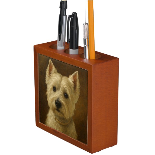 West Highland White Terrier Desk Organizer (In Situ)