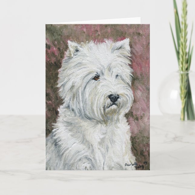 West Highland White Terrier Dog Art Greeting card (Front)