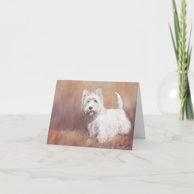 West Highland White Terrier Dog Art Note Card (Front)