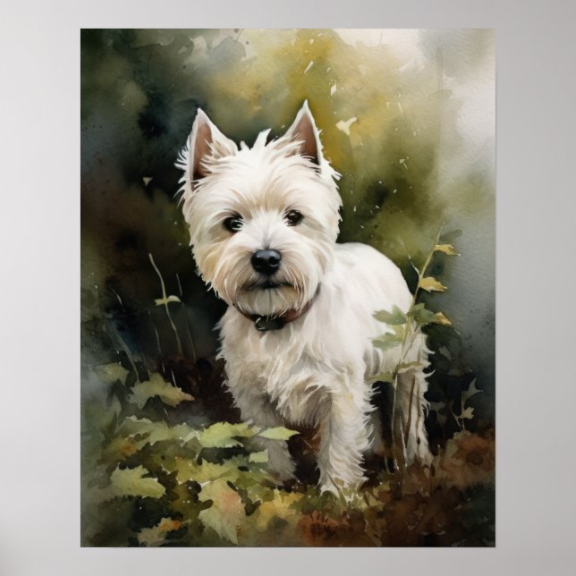 West Highland White Terrier Dog Art Print Poster (Front)