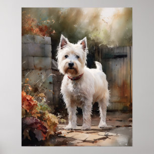 West Highland White Terrier Dog Art Print Poster