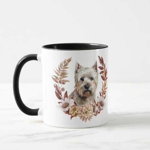 West Highland White Terrier Dog Autumn Wreath Mug