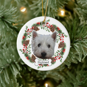 west highland white terrier dog ceramic ornament