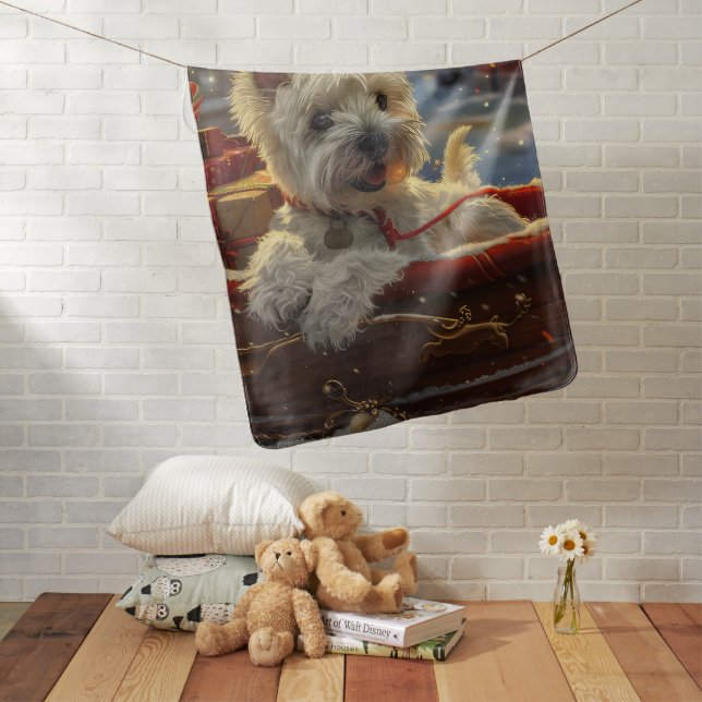 West Highland White Terrier Dog Christmas Festive  Baby Blanket (In Situ)