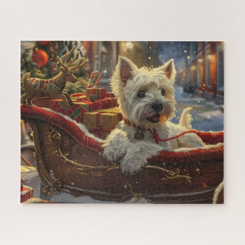 West Highland White Terrier Dog Christmas Festive  Jigsaw Puzzle