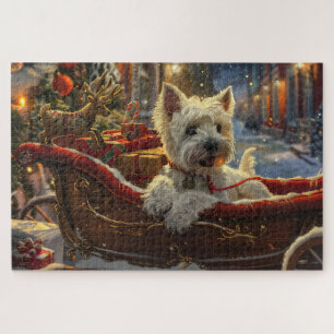 West Highland White Terrier Dog Christmas Festive Jigsaw Puzzle