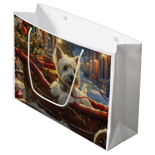 West Highland White Terrier Dog Christmas Festive Large Gift Bag