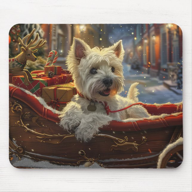 West Highland White Terrier Dog Christmas Festive  Mouse Pad (Front)