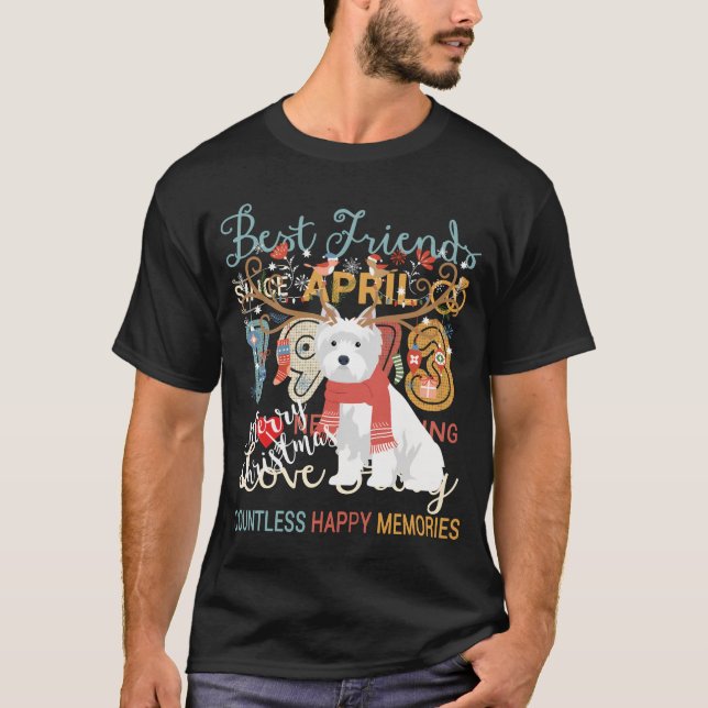 West Highland White Terrier Dog Christmas Westie T-Shirt (Front)