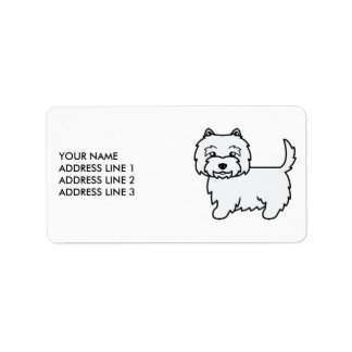 West Highland White Terrier Dog &amp; Custom Text Label