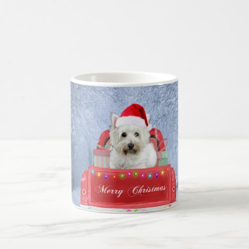 West Highland White Terrier Dog in Snow truck  Coffee Mug
