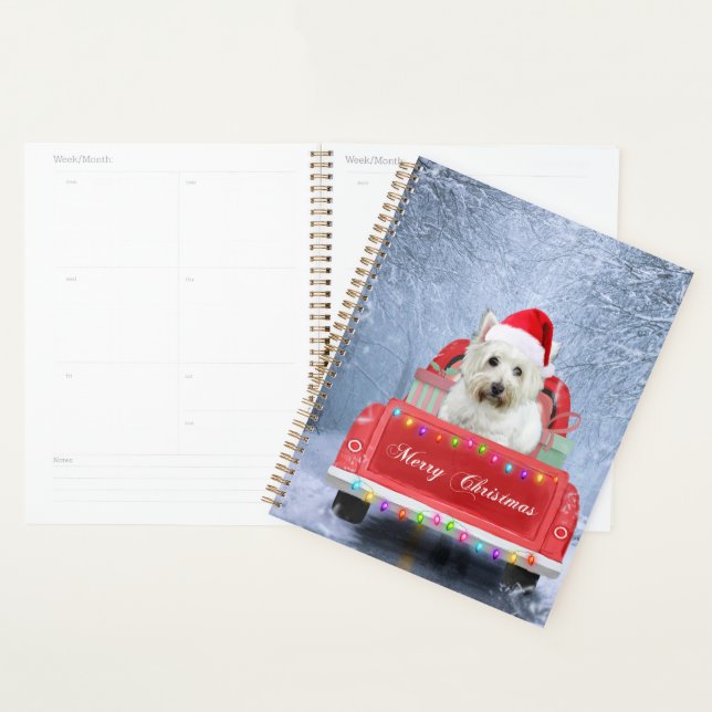 West Highland White Terrier Dog in Snow truck  Planner (Display)