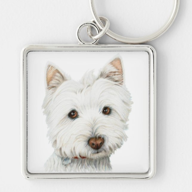 West Highland White Terrier Dog Keychain (Front)