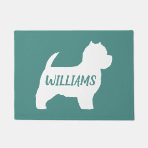 West Highland White Terrier Dog Silhouette Custom Doormat