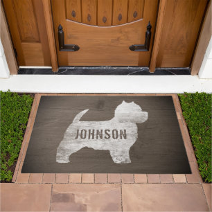 West Highland White Terrier Dog Silhouette Custom Doormat