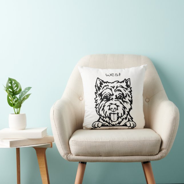 West Highland White Terrier dog Throw Pillow (Chair)