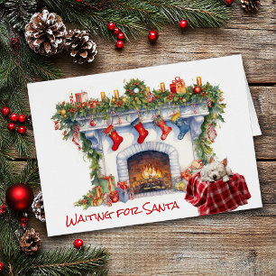 West Highland White Terrier Dog Wait for Santa Cards