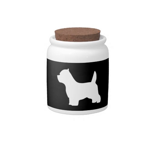 West Highland White Terrier dog westie silhouette Candy Jar