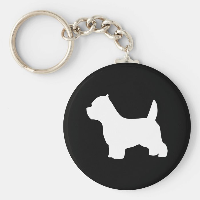 West Highland White Terrier dog, westie silhouette Keychains