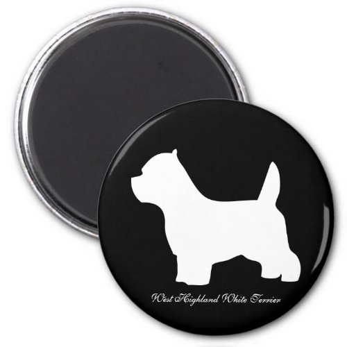 West Highland White Terrier dog westie silhouette Magnet