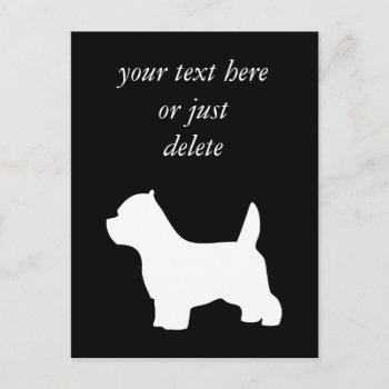 West Highland White Terrier Dog  Westie Silhouette Postcard by roughcollie at Zazzle