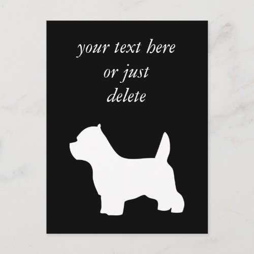 West Highland White Terrier dog westie silhouette Postcard