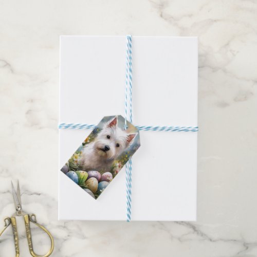 West Highland White Terrier Easter Eggs Holiday Gift Tags