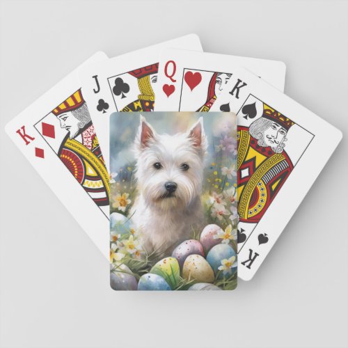 West Highland White Terrier Easter Eggs Holiday Playing Cards