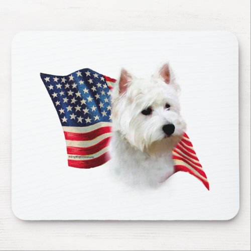 West Highland White Terrier Flag Mouse Pad