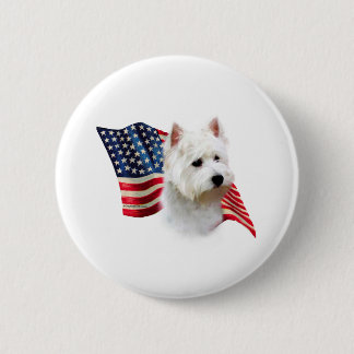 West Highland White Terrier Flag Pinback Button